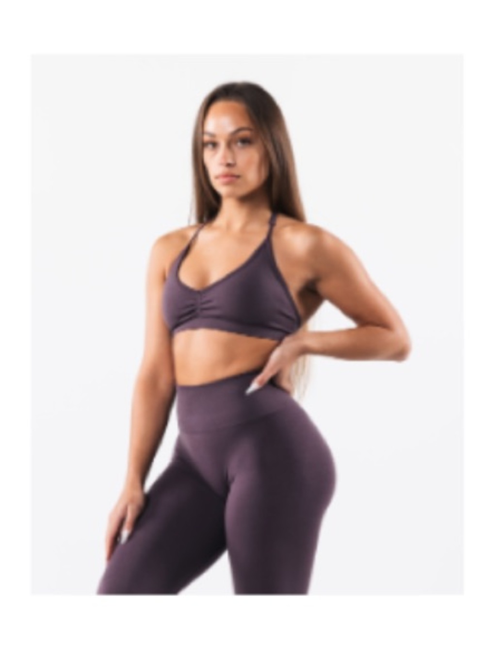 Alphalete Amplify Halter Bra - Dove Purple